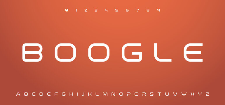 BOOGLE, Modern Text line font. Typography and urban style fonts for technology. Digital typo vector illustration design.