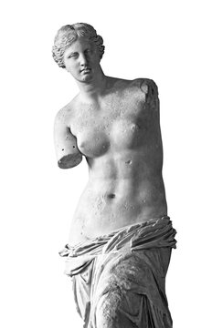 Venus de Milo antique Greek sculpture close up isolated