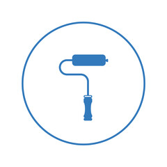 Construction paint roller tool icon | Circle version icon |