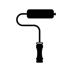 Construction paint roller tool icon | Black Vector illustration |