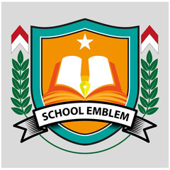 Vector abstract, school emblem symbol or logo