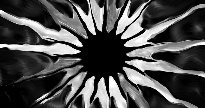 3d render with black and white abstract dry flower