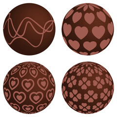 Chocolate Ball 3d. Vector illustration.