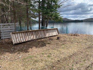 Lake scene with old dock