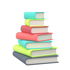 Book stack. 3D illustration.