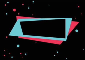 Abstract TikTok background. Vector illustration. Abstract background. Futuristic blue red vector black background. Handdrawn contrast color border digital dynamic elegant. TikTok, tik tok