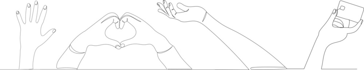 hand drawing by continuous line, vector
