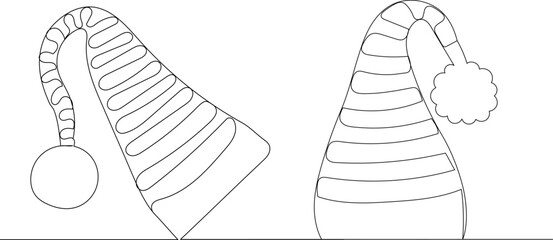 hats continuous line drawing, vector