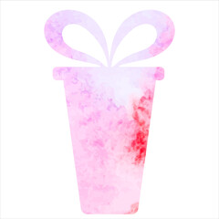 silhouette watercolor pink gift vector