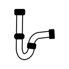 Real estate water pipe icon | Black Vector illustration |