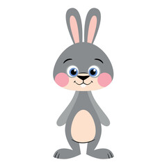 Merry Christmas and Happy New Year 2023. Bunny holidays cartoon character.The year of rabbit. Vector illustration.