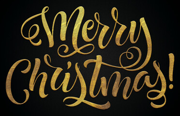 Fototapeta premium Merry Christmas golden calligraphy design banner