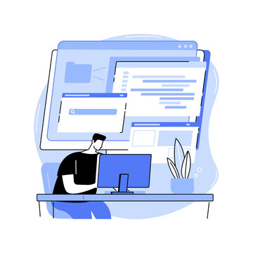 Software developer isolated cartoon vector illustrations.