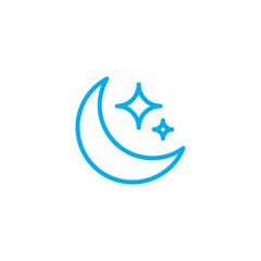 Moon With Stars Icon, Moon Icon, Star Icon Vector Illustration Eps10