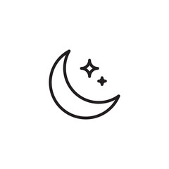 Moon With Stars Icon, Moon Icon, Star Icon Vector Illustration Eps10