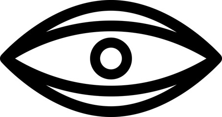 Eye line vector icon, vision pictogram, look view symbol outline design. Optical illustration