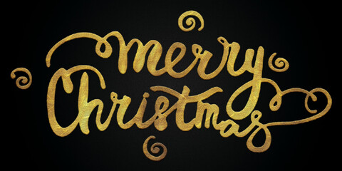 Merry christmas golden calligraphy design banner