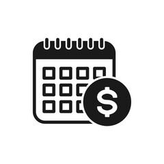 Payment schedule icon flat style isolated on white background. Vector illustration