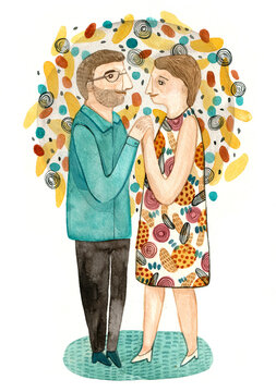 A couple holding hands 