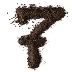 Dirt number seven, soil isolated on white, clipping path