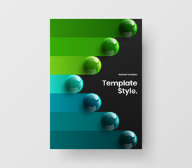 Geometric realistic balls placard concept. Minimalistic banner vector design illustration.