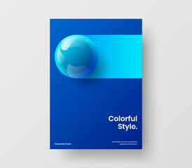 Simple 3D spheres handbill concept. Amazing corporate cover A4 design vector illustration.