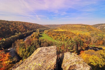 The famous vineyard Sobes in autumn colors near Znojmo, Czech republic