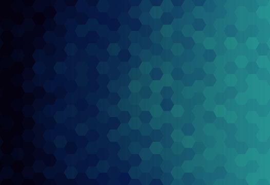 Abstract pattern mosaic background. Hexagonal shape with a dark blue gradient in teal color. Texture design for vector illustration.