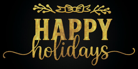 Happy holidays golden calligraphy design banner for christmas 