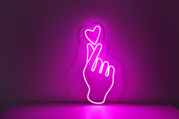 Pink neon sign love and like. Trendy style. Neon sign. Custom neon. Home decor.
