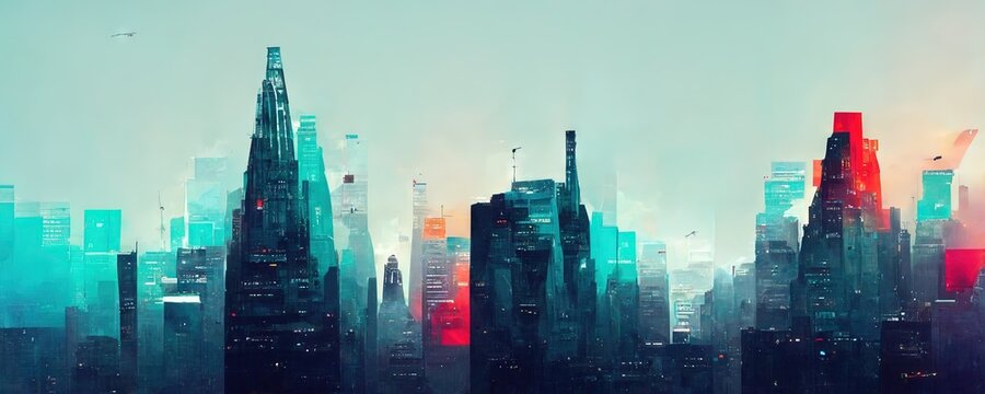 Business background presentation. Network Web Space. 
AI generated art illustration.