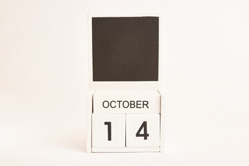 Calendar with the date October 14 and a place for designers. Illustration for an event of a certain date.