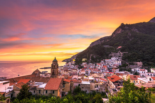 Amalfi, Italy on the Coast at Dusk
