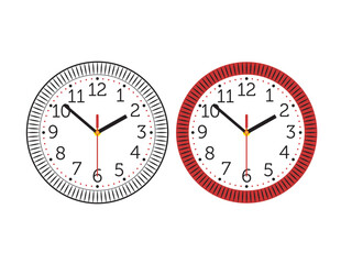 Vector simple classic  wall clock isolated on white