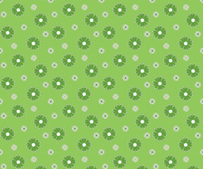 Floral vector repeat pattern with green snake color background