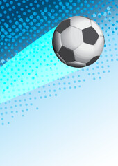 Obraz premium Soccer ball moving through the stadium, in blue