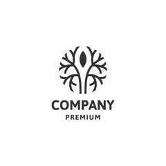 Tree logo icon design template flat vector
