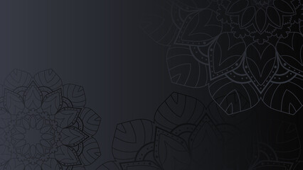 Simple black ornamental mandala texture background