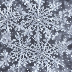 Thick white ice crystals slowly fall from the sky, tapping against your hood before dissipating. You can see each intricate detail of the six-sided snowflake through your camera lens.