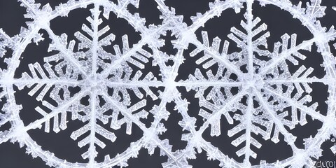 The snowflake crystal is closeup and in focus. The background is blurred, making the snowflake stand out. The sun is shining on it, making its surface sparkle.