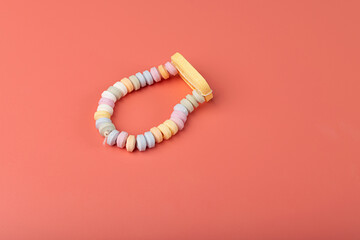 Tablet Candies Bracelet, Compressed Sugar Powder Confectionery, Dextrose Candy Necklace Parts, Lozenges