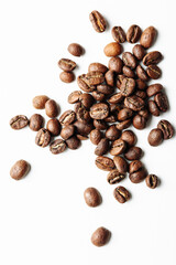 Roasted coffee beans close-up.