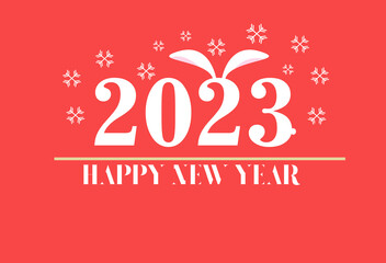 Greeting card 2023.Happy New Year card, poster or banner