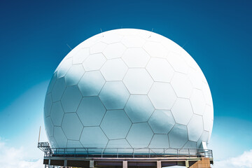 Observatory dome on the top of Pico do Arieiro in the afternoon.