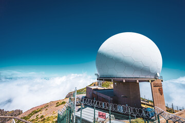 Observatory on the top of Pico do Arieiro in the afternoon.