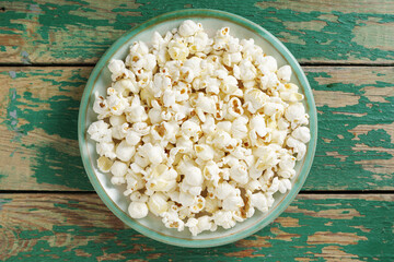 Popcorn in a plate