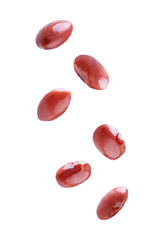 Fresh canned kidney beans on a white isolated background
