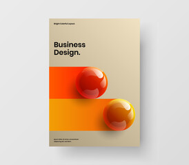 Unique corporate brochure vector design illustration. Clean realistic balls catalog cover concept.