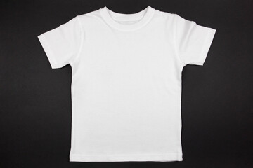 White womens cotton tshirt mockup on black background. Design t shirt template, print presentation...