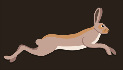 Fototapeta na wymiar Running hare. Vector isolated illustration.